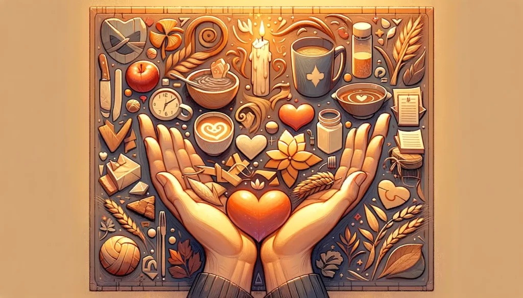 A warm and memorable illustration depicting the concept of gratitude and reciprocation in relationships. The image should convey a sense of appreciati