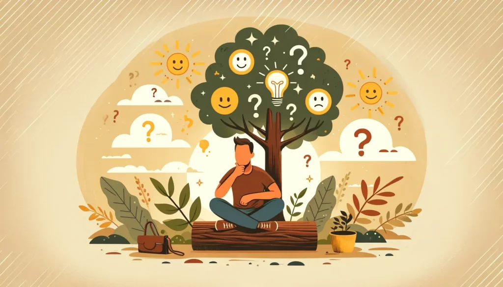 A warm and inviting illustration that encapsulates the concept of self-discovery and embracing one's unique personality traits. The image should repre