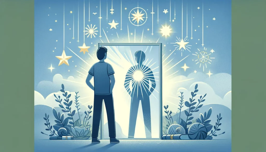 An illustration that encapsulates the concept of discovering the hidden strengths and shining potential within one's personality. The image should be